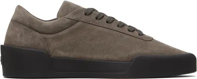 Fear Of God Brown Suede Aerobic Low Sneakers In Green