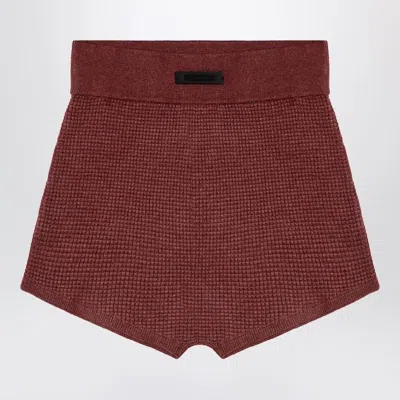 Fear Of God Burgundy Honeycomb Short In Grey