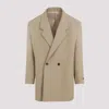 Fear Of God California Wool-blend Double-breasted Blazer In Beige