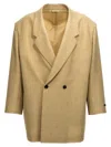Fear Of God Blazer Longline Double-breasted Back Vent In Brown