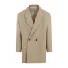 Fear Of God California Wool-blend Double-breasted Blazer In Beige