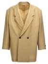 Fear Of God Blazer Longline Double-breasted Back Vent In Brown