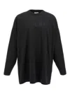 Fear Of God Ribbed Collar Crew Neck T-shirt With Long Sleeves In Black