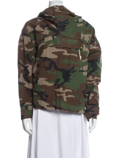 Pre-owned Fear Of God Camouflage Print Utility Jacket In Brown