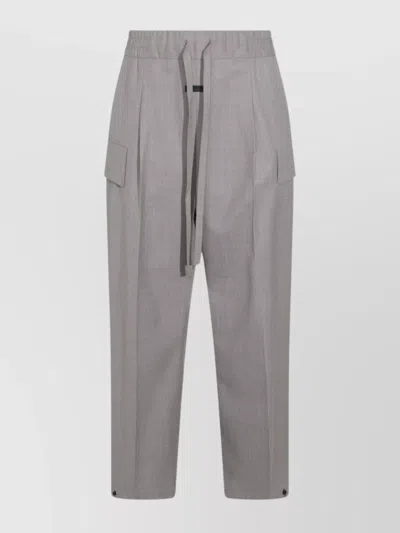 Fear Of God Cargo Pocket Straight Leg Trousers In Grey