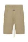 Fear Of God Cargo Shorts With Knee Length And Pleat Detailing In Melange Beige