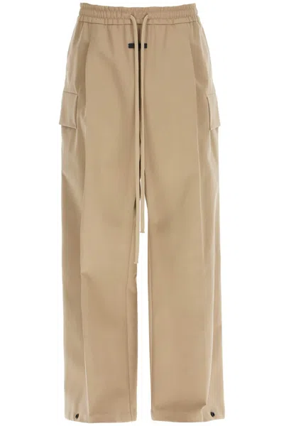 Fear Of God Cargo Wool And Cotton Blend Trousers In Beige