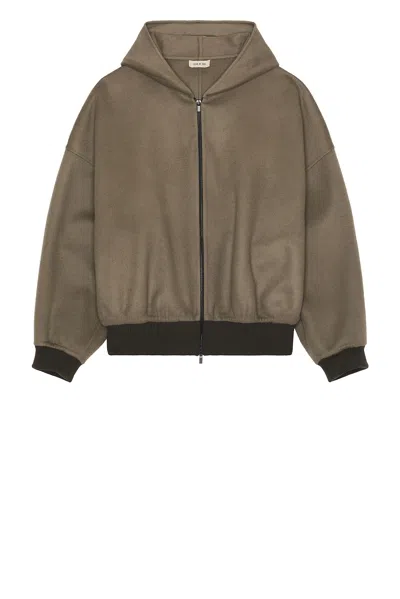 Fear Of God Cashmere Hooded Bomber In Wood