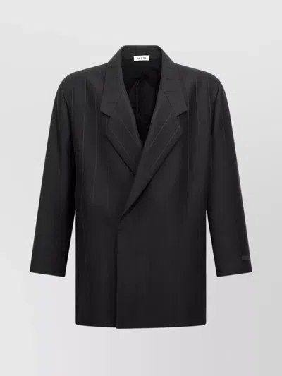 Fear Of God Casual Blazer With Striped Pattern And Button Cuffs In Black