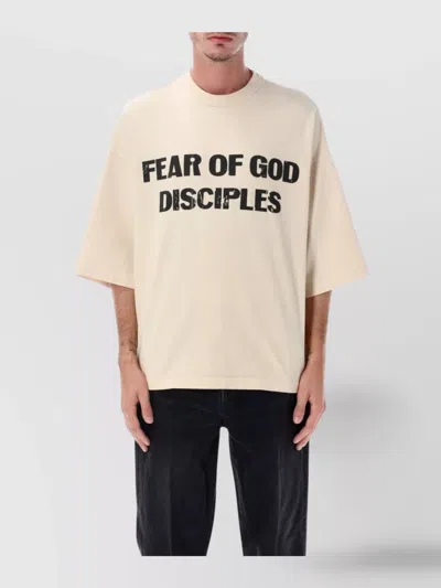 Fear Of God Casual Graphic Oversized T-shirt In Neutral