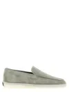 Fear Of God Suede Round Toe Loafers With Rubber Sole In Gray