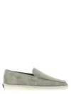 Fear Of God Suede Round Toe Loafers With Rubber Sole In Green
