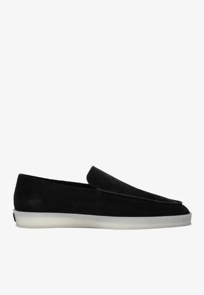 Fear Of God Suede Loafers With Rubber Sole And Round Toe In Black