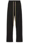 Fear Of God Single-pleated Wool Blend Cargo Pants With Elastic Waistband In Black