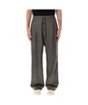 Fear Of God Heather Chevron Wool Drawstring Pants In Gray