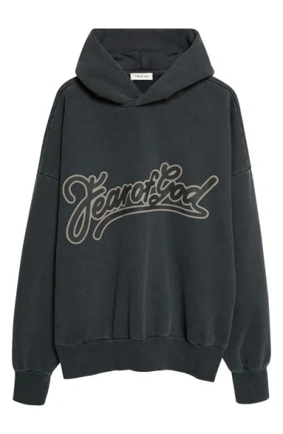 Fear Of God Classic Fit Logo Graphic Hoodie In Black