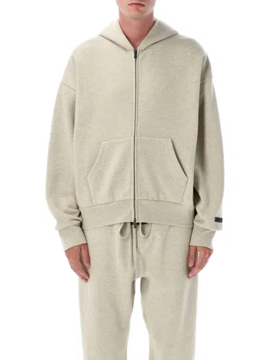 Fear Of God Classic Full-zip Hoodie With Double-layer Design And Unique Branding In Gray