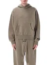 Fear Of God Double-layered Full-zip Hoodie With Dropped Shoulders And Kangaroo Pocket In Neutral