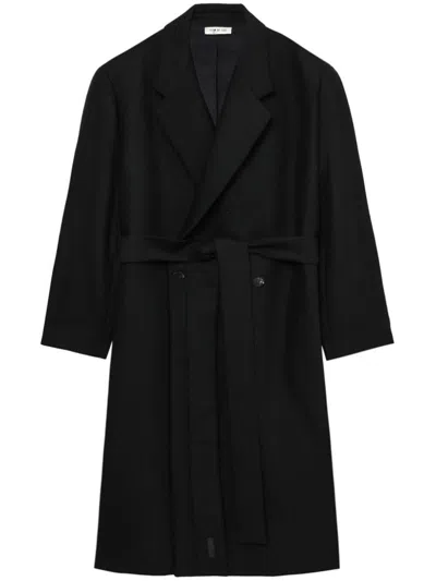 Fear Of God Double-breasted Wool Coat In Black
