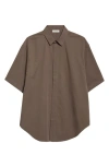 Fear Of God Classic Short Sleeve Button-up Shirt In Brown