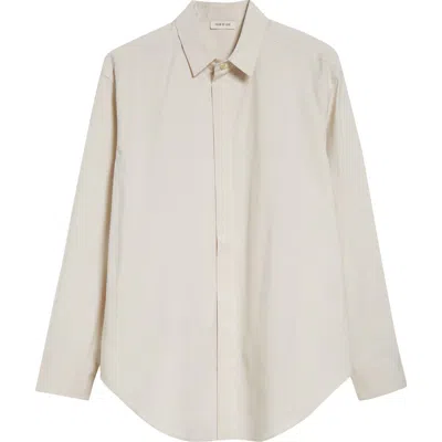 Fear Of God Classic Stretch Cotton & Wool Button-up Oxford Shirt In Neutral