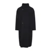 Fear Of God Long High Collar Button Detail Coat In Gray