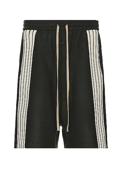 Fear Of God Coated Wool Side Stripe Relaxed Short In Forest