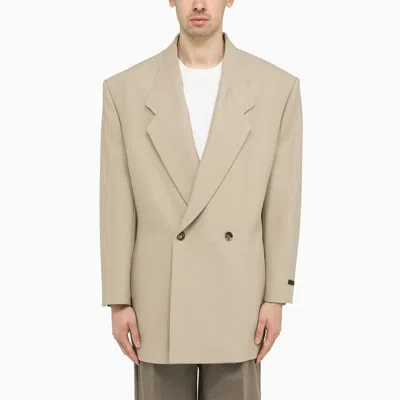 Fear Of God Oversized Double-breasted Blazer In Beige