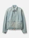 Fear Of God Drop Shoulder Zipped Denim Jacket In Blue