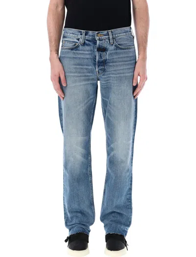 Fear Of God Relaxed Straight Leg Denim Trousers In Blue