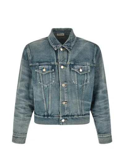 Fear Of God Contrast-stitching Denim Jacket In Blue