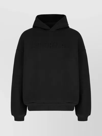 Fear Of God Cotton Blend Hooded Sweatshirt In Black