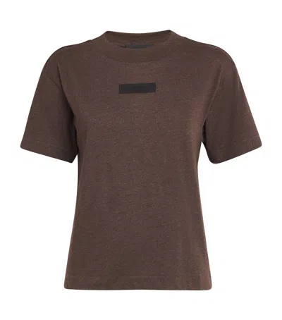 Fear Of God Cotton-blend Logo Patch T-shirt In Brown