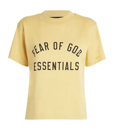 Fear Of God Cotton-blend Logo T-shirt In Yellow