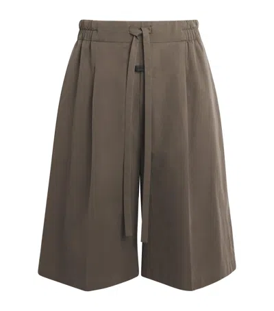 Fear Of God Cotton-blend Pleated Shorts In Green