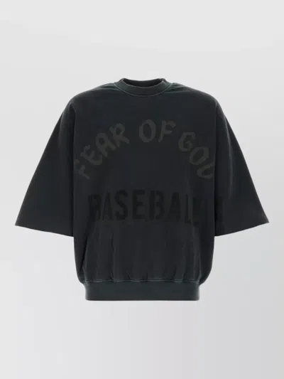 Fear Of God Cotton Crew Neck Graphic Logo T Shirt In Black