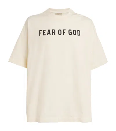 Fear Of God Logo Short-sleeved T-shirt In White