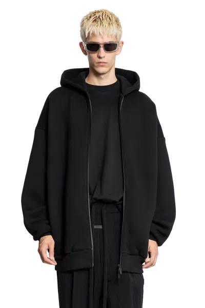 Fear Of God Cotton Nylon Zip-up Hoodie In Black