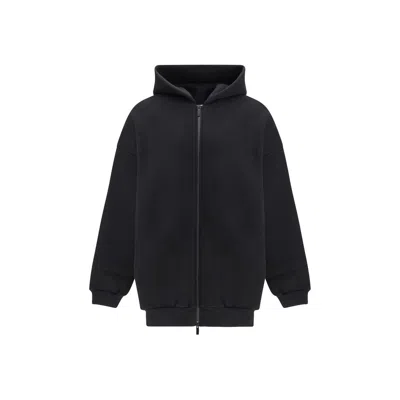 Fear Of God Black Sweatshirt With Hood And Dropped Shoulders In Cotton Blend Man