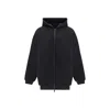 Fear Of God Full Zip-up Hoodie With Minimalist Design And Front Pocket In Black