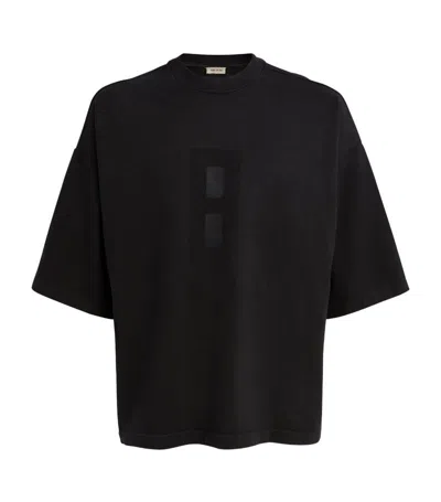 Fear Of God Mens Black Crewneck Relaxed-fit Cotton-jersey T-shirt