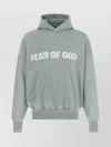 Fear Of God Cozy Hoodie With Printed Design Ribbed Cuffs Hem In Gray