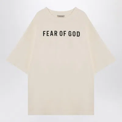 FEAR OF GOD FEAR OF GOD  CREAM-COLOURED T-SHIRT WITH LOGO