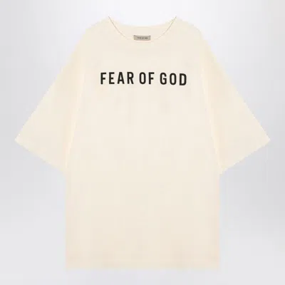 FEAR OF GOD FEAR OF GOD CREAM-COLOURED T-SHIRT WITH LOGO