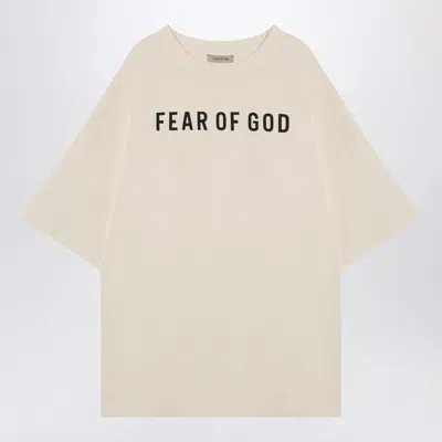 FEAR OF GOD FEAR OF GOD CREAM COLOURED T SHIRT WITH LOGO