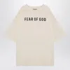 Fear Of God Cream-coloured T-shirt With Logo Men In White
