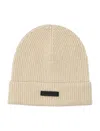 Fear Of God Cream Logo Beanie Hat In Neutral