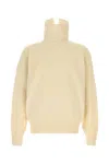 Fear Of God High Collar Ribbed Knit Sweater With Long Sleeves In Nude
