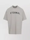 Fear Of God Grey T-shirt With Eternal Print On The Front And Logo Patch On The Back