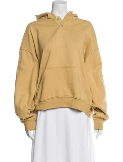 Pre-owned Fear Of God Crew Neck Long Sleeve Hoodie In Yellow